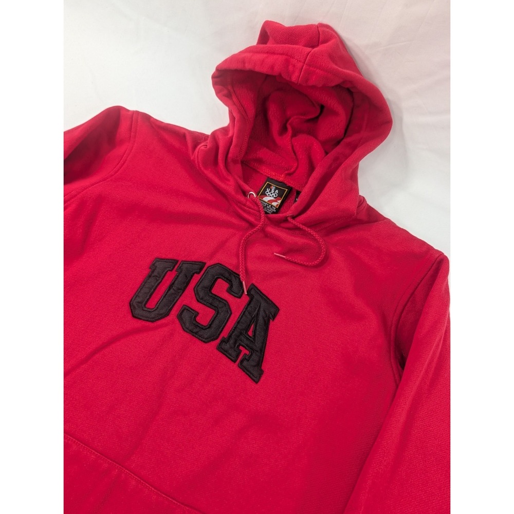 VTG USA Olympic Hoodie JCPenney Red Pullover Sweatshirt Mens Large